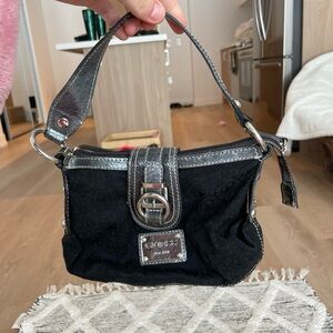 G by Guess Black Mini Bag with Silver Details